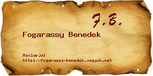 Fogarassy Benedek névjegykártya